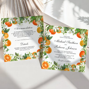 Invitation Mariage Citron Orange Tout en Un