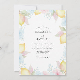 Invitation Mariage Citron Pâle Eucalyptus