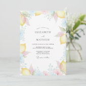 Invitation Mariage Citron Pâle Eucalyptus (Debout devant)