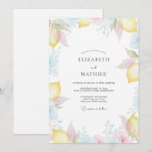 Invitation Mariage Citron Pâle Eucalyptus (Devant / Derrière)