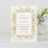 Invitation Mariage Citron Pâle Jaune Eucalyptus Doux (Debout devant)