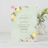 Invitation Mariage Citron Sage Eucalyptus (Debout devant)