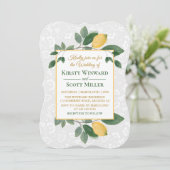 Invitation Mariage citron sicilien aquarelle (Debout devant)