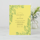 Invitation Mariage Citron Tropical Palmier Eucalyptus (Debout devant)