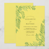 Invitation Mariage Citron Tropical Palmier Eucalyptus (Devant / Derrière)