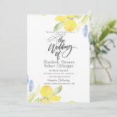 Invitation Mariage citrons aquarelles (Debout devant)