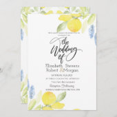 Invitation Mariage citrons aquarelles (Devant / Derrière)