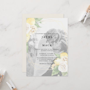 Invitation Mariage Citrons Photo Moderne Subtile