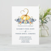 Invitation Mariage Citrouille automne (Debout devant)
