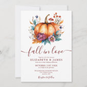 Invitation Mariage Citrouille Automne Bourguignon Rustique (Devant)