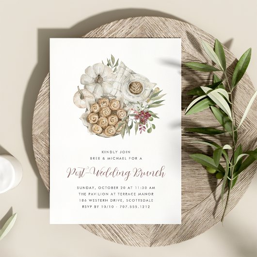 Invitation Mariage Citrouille blanc Chat Cosy Brunch