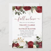 Invitation mariage Citrouille botanique de fleurs 'Fall in Lo (Devant)