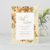 Invitation Mariage Citrouille d'aquarelle Fall In Love (Debout devant)