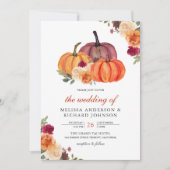 Invitation Mariage Citrouille de Burange et de Bourgogne (Devant)