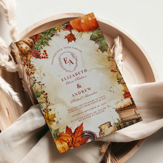 Invitation Mariage Citrouille de la récolte de houillères d'a