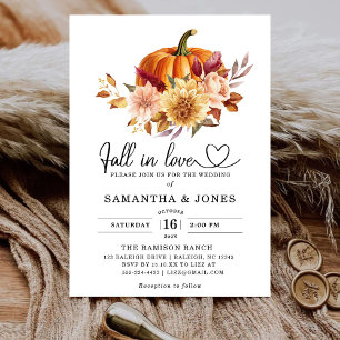 Invitation Mariage Citrouille Fall in Love