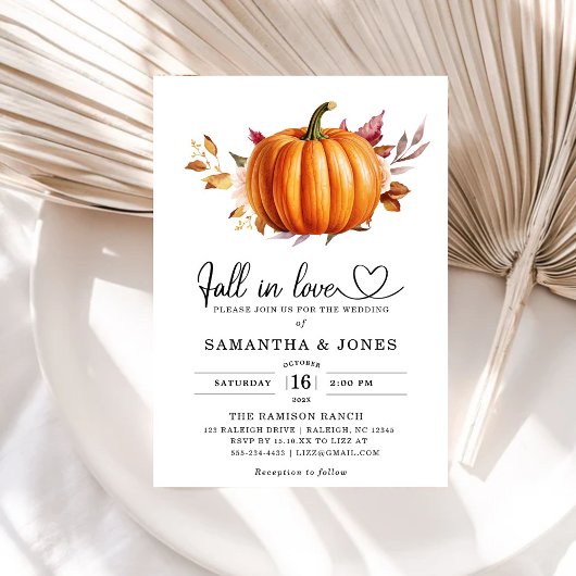 Invitation Mariage Citrouille Fall in Love
