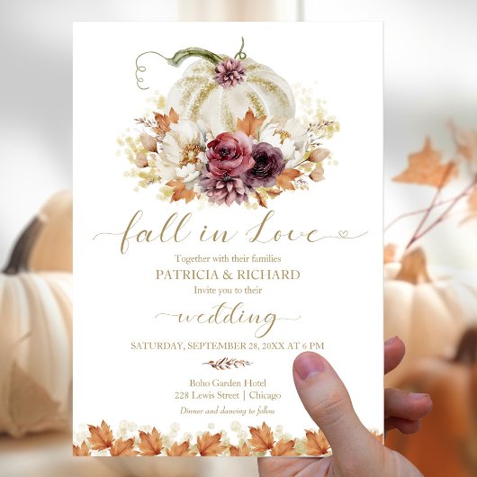 Invitation Mariage Citrouille Fall in Love