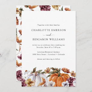 Invitation Mariage Citrouille floral