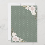Invitation Mariage Citrouille Vert Sauge et Fleurs Blanches (Dos)