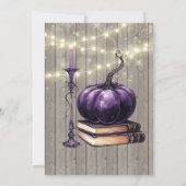 Invitation Mariage Citrouille violet en bois rustique (Dos)