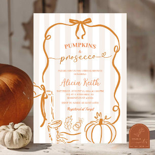 Invitation Mariage civil avec citrouille dessinée à la main e