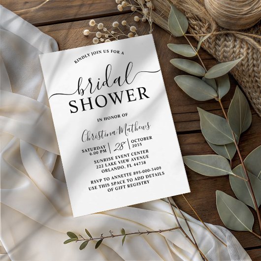 Invitation Mariage civil Black & White Calligraphie Manuscrit
