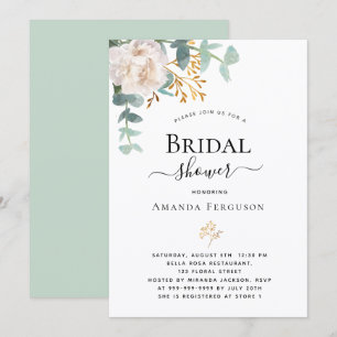 Invitation Mariage civil floral eucalyptus verdure moderne