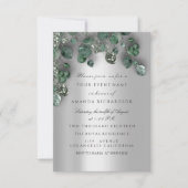 Invitation Mariage civil Glitter SmokeGray Eucalyptus Verdure (Devant)