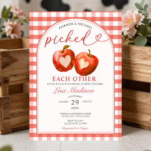 Invitation Mariage civil Picked Each Other Gingham Rouge Pomm