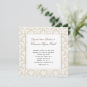 Invitation Mariage civil Vintage Tan et Blanc (Debout devant)