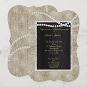 Invitation Mariage CLASSÉ ÉLÉGANT de la perle d'or de bronze (Devant / Derrière)
