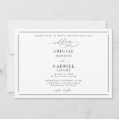Invitation Mariage Classi Élégance Noir et Blanc (Devant)