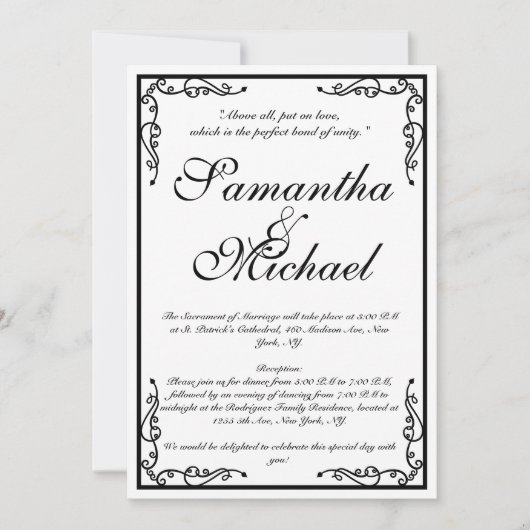 Invitation Mariage classique à l'église (Devant)