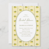 Invitation Mariage Classique à Rayures de Citron (Devant)