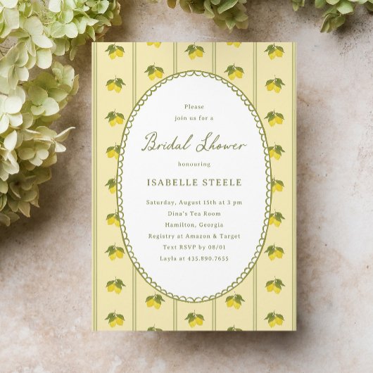 Invitation Mariage Classique à Rayures de Citron