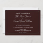 Invitation Mariage Classique au Prune et Gris Foncé (Devant)