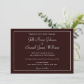 Invitation Mariage Classique au Prune et Gris Foncé (Debout devant)