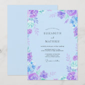 Invitation Mariage Classique aux Feuilles de Violette Pervenc (Devant / Derrière)