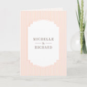 Invitation Mariage Classique avec Code QR Photo Rayé Pastel (Devant)