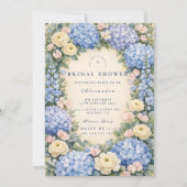 Invitation Mariage classique avec des fleurs d'hortensia (Devant)