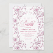 Invitation Mariage classique avec des roses roses et blanches (Devant)