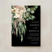 Invitation Mariage classique Black Peonies