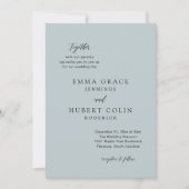 Invitation Mariage classique bleu muté élégant (Devant)