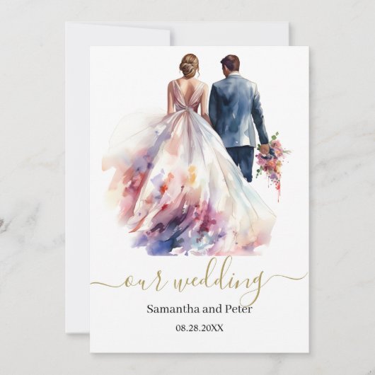 Invitation Mariage classique Boho Floral (Devant)