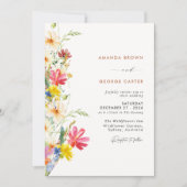 Invitation Mariage Classique Botanique de Fleurs Sauvages d'É (Devant)