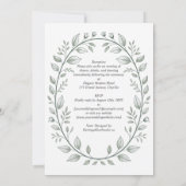Invitation Mariage Classique Botanique Feuille Verte Héritage (Dos)