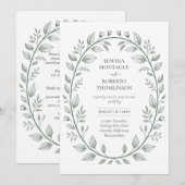 Invitation Mariage Classique Botanique Feuille Verte Héritage (Devant / Derrière)