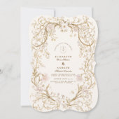 Invitation Mariage Classique Botanique Or Luxe (Devant)