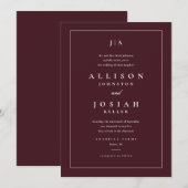 Invitation Mariage Classique Bourgogne (Devant / Derrière)